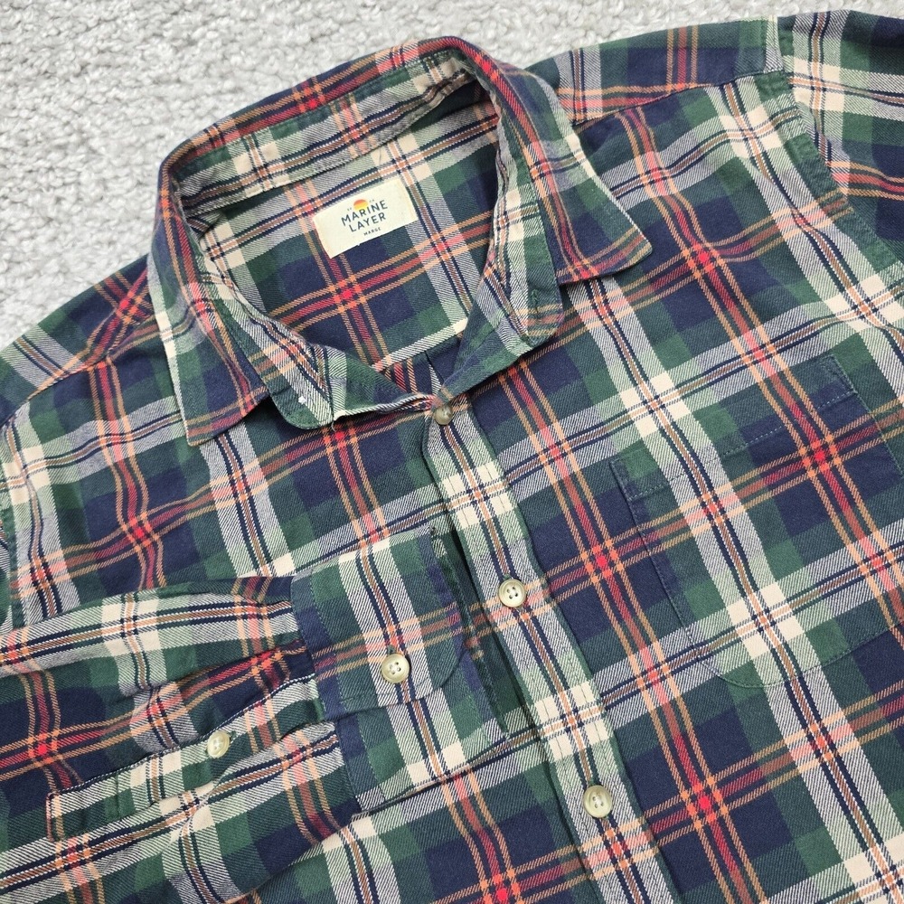 Marine Layer Shirt Mens Medium Marge Button Up Long Sleeve Twill Cotton